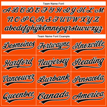 Load image into Gallery viewer, Custom Orange White Pinstripe Black Authentic Baseball Jersey
