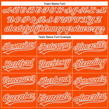 Load image into Gallery viewer, Custom Orange White Pinstripe Gray Authentic Baseball Jersey
