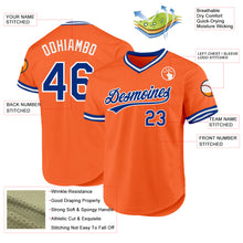 Load image into Gallery viewer, Custom Orange Royal-White Authentic Throwback Baseball Jersey
