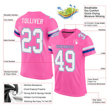 Load image into Gallery viewer, Custom Pink White-Royal Mesh Authentic Football Jersey
