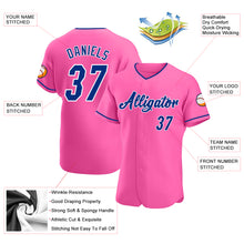 Load image into Gallery viewer, Custom Pink Royal-White Authentic Baseball Jersey
