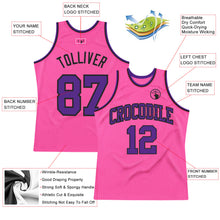 Load image into Gallery viewer, Custom Pink Purple-Black Authentic Throwback Basketball Jersey
