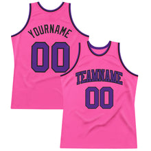 Load image into Gallery viewer, Custom Pink Purple-Black Authentic Throwback Basketball Jersey
