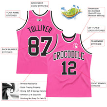Load image into Gallery viewer, Custom Pink Black-White Authentic Throwback Basketball Jersey
