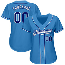 Load image into Gallery viewer, Custom Powder Blue Royal-White Authentic Baseball Jersey
