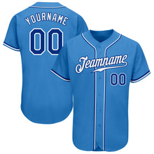 Load image into Gallery viewer, Custom Powder Blue Royal-White Authentic Baseball Jersey
