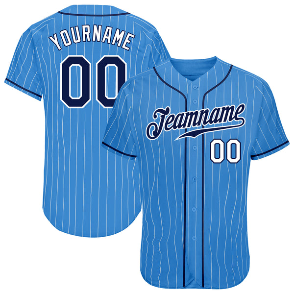 Custom White Navy Pinstripe Navy Authentic Baseball Jersey Sale