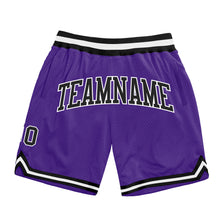 Load image into Gallery viewer, Custom Purple Black-White Authentic Throwback Basketball Shorts
