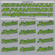 Load image into Gallery viewer, Custom Gray Neon Green-Navy Authentic Raglan Sleeves Baseball Jersey
