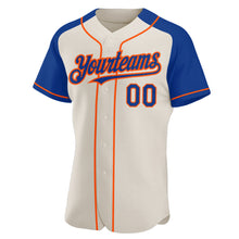 Load image into Gallery viewer, Custom Cream Royal-Orange Authentic Raglan Sleeves Baseball Jersey
