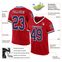 Load image into Gallery viewer, Custom Red Navy-White Mesh Authentic Throwback Football Jersey
