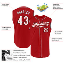 Load image into Gallery viewer, Custom Red White-Black Authentic Sleeveless Baseball Jersey
