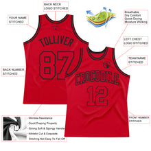 Load image into Gallery viewer, Custom Red Red-Black Authentic Throwback Basketball Jersey
