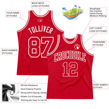 Load image into Gallery viewer, Custom Red Red-White Authentic Throwback Basketball Jersey
