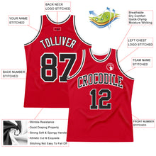 Load image into Gallery viewer, Custom Red Black-White Authentic Throwback Basketball Jersey
