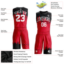 Load image into Gallery viewer, Custom Red White-Black Round Neck Sublimation Basketball Suit Jersey
