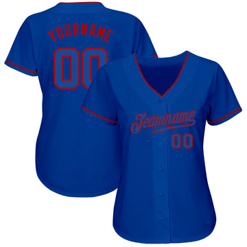 Custom Royal Royal-Red Authentic Baseball Jersey