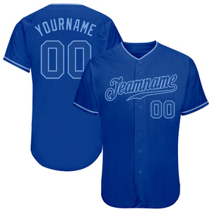 Custom Royal Royal-Light Blue Authentic Baseball Jersey