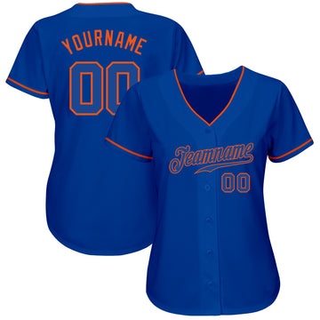 Custom Royal Royal-Orange Authentic Baseball Jersey