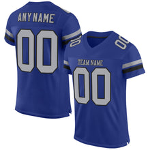 Load image into Gallery viewer, Custom Royal Gray-Black Mesh Authentic Football Jersey
