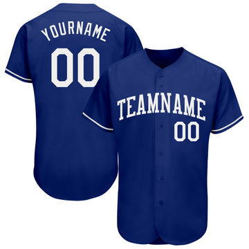 Custom Royal White Authentic Baseball Jersey