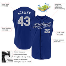 Load image into Gallery viewer, Custom Royal Gray-White Authentic Sleeveless Baseball Jersey
