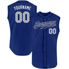 Load image into Gallery viewer, Custom Royal Gray-White Authentic Sleeveless Baseball Jersey
