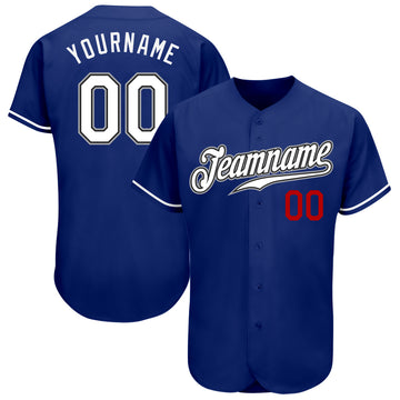 Custom Royal White-Red Authentic Baseball Jersey