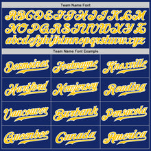 Load image into Gallery viewer, Custom Royal Gold Pinstripe Gold-White Authentic Baseball Jersey
