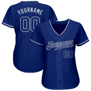 Custom Royal Royal-White Authentic Baseball Jersey