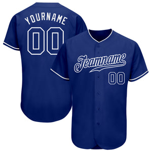 Custom Royal Royal-White Authentic Baseball Jersey