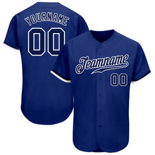 Load image into Gallery viewer, Custom Royal Navy-White Authentic Baseball Jersey
