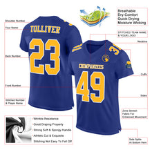 Load image into Gallery viewer, Custom Royal Gold-White Mesh Authentic Football Jersey
