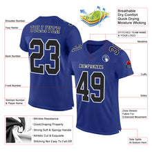 Load image into Gallery viewer, Custom Royal Black-White Mesh Authentic Football Jersey
