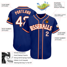 Load image into Gallery viewer, Custom Royal White-Orange Authentic Baseball Jersey
