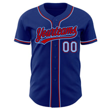 Load image into Gallery viewer, Custom Royal Light Blue-Red Authentic Baseball Jersey
