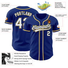 Load image into Gallery viewer, Custom Royal White-Gold Authentic Baseball Jersey
