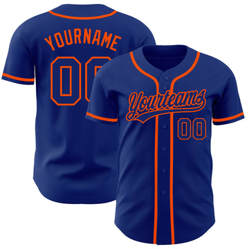 Custom Royal Royal-Orange Authentic Baseball Jersey