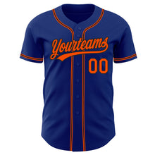 Load image into Gallery viewer, Custom Royal Orange-Black Authentic Baseball Jersey
