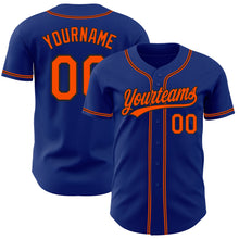 Load image into Gallery viewer, Custom Royal Orange-Black Authentic Baseball Jersey
