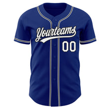 Load image into Gallery viewer, Custom Royal White-Black Authentic Baseball Jersey
