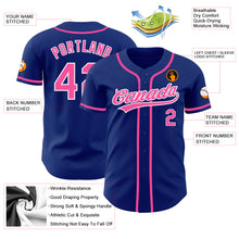 Load image into Gallery viewer, Custom Royal Pink-White Authentic Baseball Jersey
