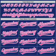 Load image into Gallery viewer, Custom Royal Pink-White Authentic Baseball Jersey
