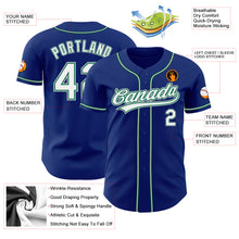 Load image into Gallery viewer, Custom Royal White Kelly Green-Gray Authentic Baseball Jersey
