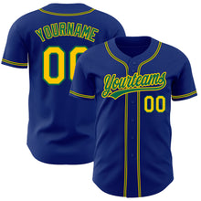 Load image into Gallery viewer, Custom Royal Gold-Kelly Green Authentic Baseball Jersey
