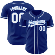 Load image into Gallery viewer, Custom Royal White-Light Blue Authentic Baseball Jersey
