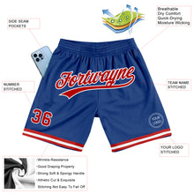 Load image into Gallery viewer, Custom Royal Red-White Authentic Throwback Basketball Shorts
