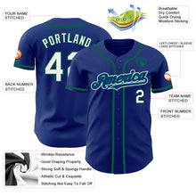 Load image into Gallery viewer, Custom Royal White-Kelly Green Authentic Baseball Jersey
