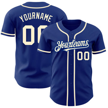 Custom Royal Cream Authentic Baseball Jersey