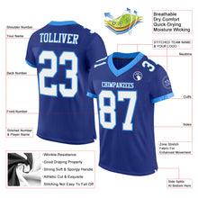 Load image into Gallery viewer, Custom Royal White-Powder Blue Mesh Authentic Football Jersey
